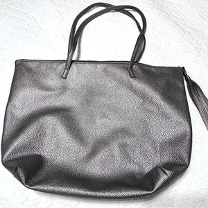 Metallic grey tote